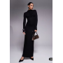 ASOS DESIGN high neck long sleeve with ruching maxi dress in black