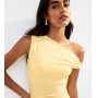 New Look Light Yellow Twist Shoulder Maxi Dress