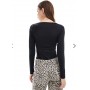 Threadbare super stretch long sleeve bodysuit in black