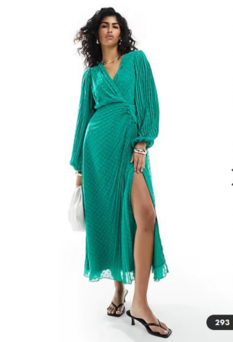 ASOS DESIGN pleated dobby...