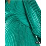 ASOS DESIGN pleated dobby chiffon wrap button detail maxi dress in bright green