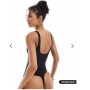 Dorina brushed micro bodysuit in black