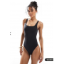 Dorina brushed micro bodysuit in black