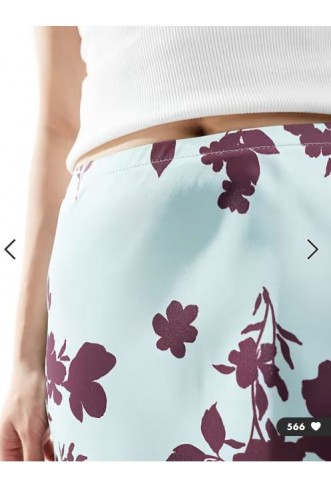 New Look floral satin midi skirt in blue