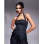 Kaiia exclusive tailored halterneck wide leg jumpsuit in navy pinstripe