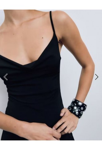 Stradivarius mini dress with neckline in black