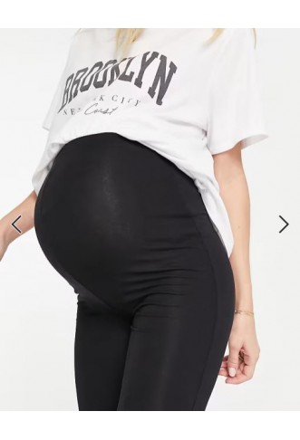 ASOS DESIGN Maternity over the bump kick flare trousers in black