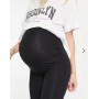 ASOS DESIGN Maternity over the bump kick flare trousers in black
