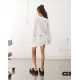 Monki ruffle mini dress in white