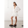 Monki ruffle mini dress in white