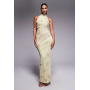 ASOS DESIGN mesh twist bust detail halter maxi with tie back neck in floral print