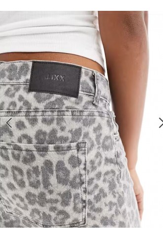 JJXX mini denim skirt in leopard print