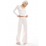 Miss Selfridge pointelle wide leg trouser co ord in pink