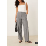 ASOS DESIGN utility trousers with pocket detail in brushed flannel in grey marl
