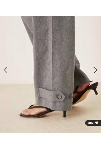 ASOS DESIGN utility trousers with pocket detail in brushed flannel in grey marl