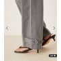 ASOS DESIGN utility trousers with pocket detail in brushed flannel in grey marl