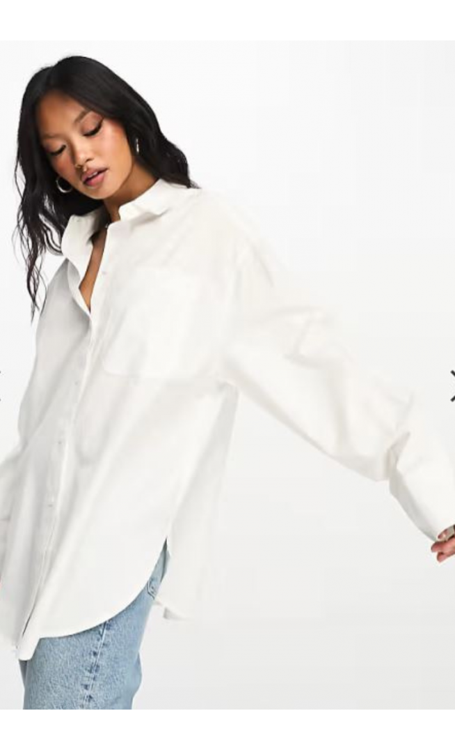 ASOS DESIGN oversized shirt in white