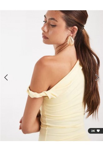New Look fallen shoulder maxi dress in yellow