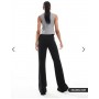 ASOS DESIGN Tall tailored slinky skinny flare trousers in black
