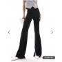 ASOS DESIGN Tall tailored slinky skinny flare trousers in black