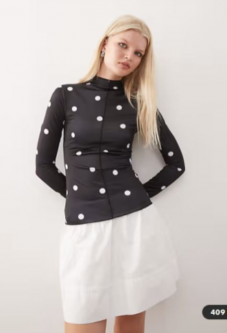 Monki long sleeve sheer...