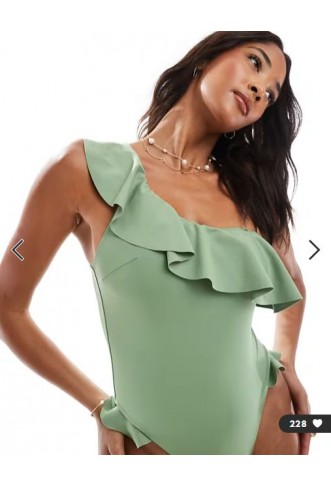 ASOS DESIGN Faith premium sculpting swimsuit in green - MGREEN