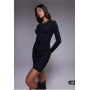 ASOS DESIGN ribbed ruched mini dress in black