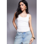 ASOS DESIGN double layer square neck tank top in ivory