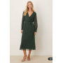 Vila longsleeve v-neck midi dress in dark green