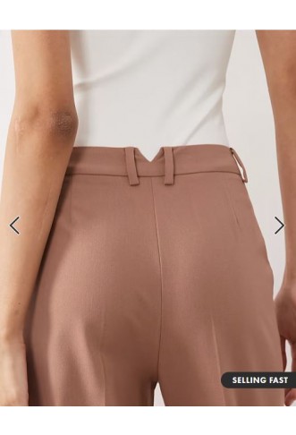 ASOS DESIGN Tall tailored slim straight trousers in mocha