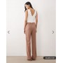 ASOS DESIGN Tall tailored slim straight trousers in mocha