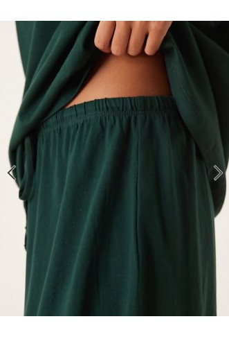 ASOS DESIGN mix & match cotton pyjama trouser in forest green