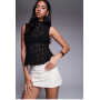 ASOS DESIGN textured lace tank top in black
