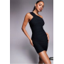 Kaiia exclusive one shoulder asymmetric bodycon bandage mini dress in black