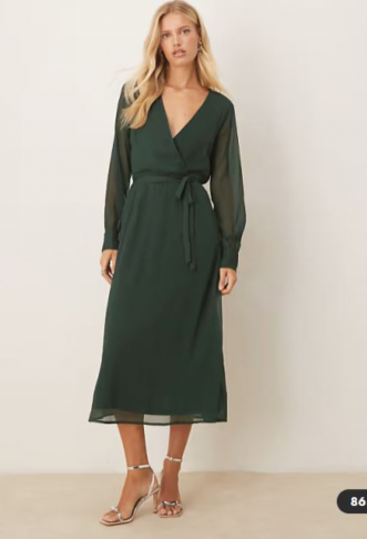 Vila longsleeve v-neck midi...