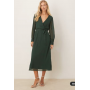 Vila longsleeve v-neck midi dress in dark green