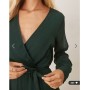 Vila longsleeve v-neck midi dress in dark green