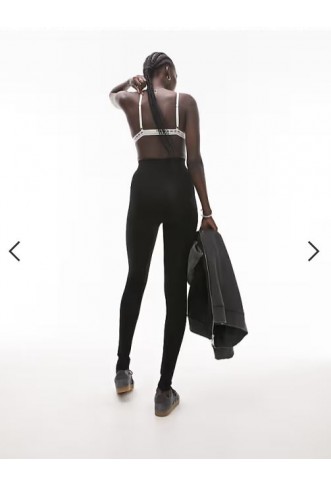 Topshop Tall high waisted legging in black