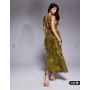 ASOS DESIGN ruffle cami strap maxi dress in olive green