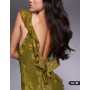 ASOS DESIGN ruffle cami strap maxi dress in olive green