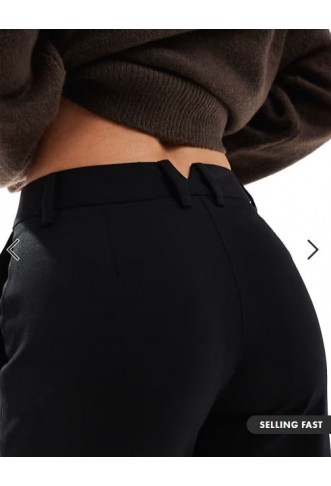 ASOS DESIGN Petite tailored slim straight trousers in black