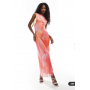 ASOS DESIGN floral placement slash neck mesh maxi dress in multi