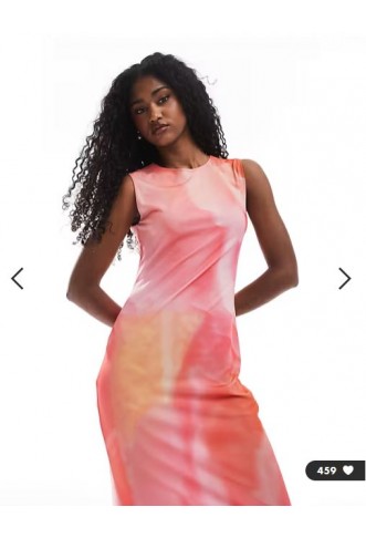 ASOS DESIGN floral placement slash neck mesh maxi dress in multi