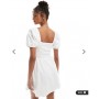 Miss Selfridge milkmaid puff sleeve mini dress in white