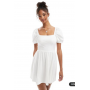 Miss Selfridge milkmaid puff sleeve mini dress in white