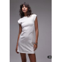 Topshop cinch waist structured mini dress in ivory