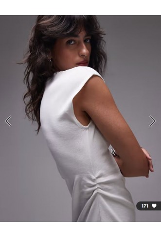Topshop cinch waist structured mini dress in ivory