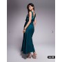 ASOS DESIGN satin drape front split detail maxi dress in deep teal