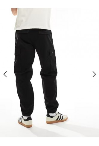 Pull&Bear basic cargo trouser in black