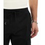 Pull&Bear basic cargo trouser in black